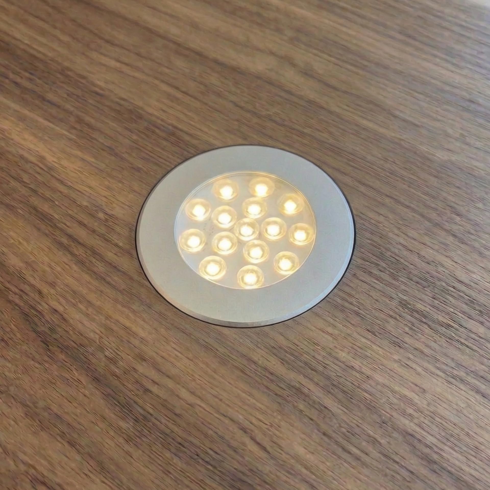 kalb | focos LED cocina bajo mueble Orbis set 3 12V 4000K gris plata con transformador focos empotrables mueble iluminación encimera 70 mm