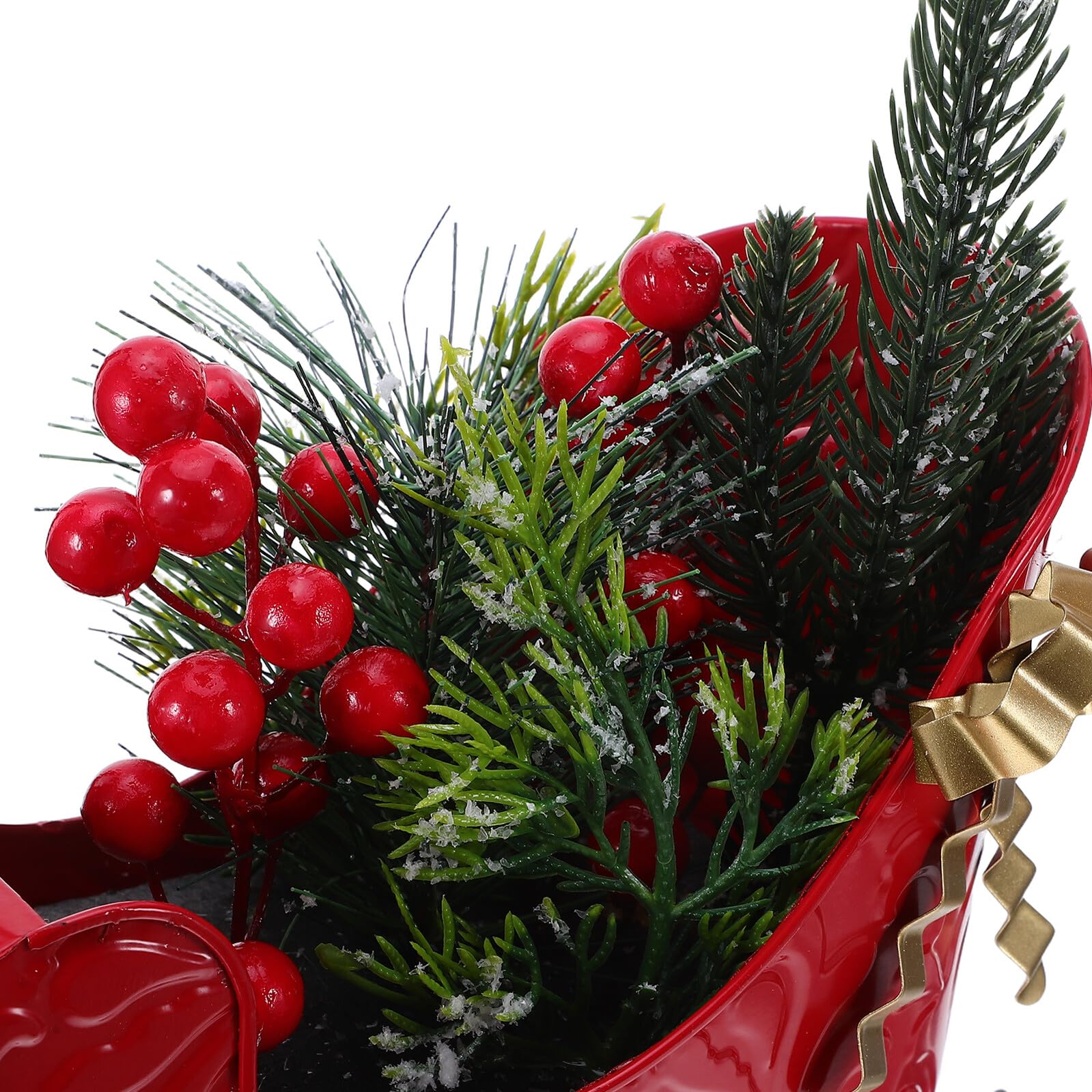 Cabilock Weihnachtliche Metall Schlittenfigur Miniaturschlitten Tischdekoration für Weihnachten Klassische Rentier Schlittenskulptur für Schreibtisch und Weihnachtsbaum