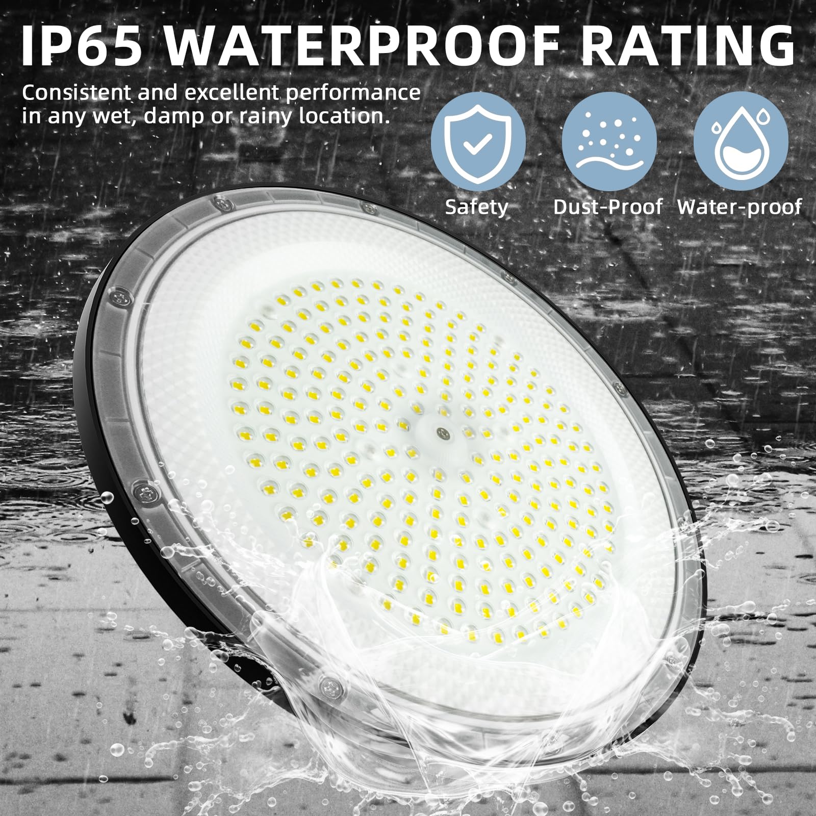 ZXICH 100W UFO LED high Bay Light, 15000LM, 6000K Cool White UFO LED Workshop lamp - Image 3