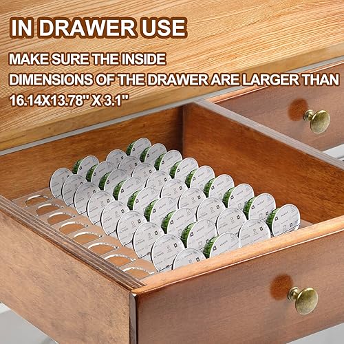 Miniatura 6 de Xmamerce Soporte plano para cápsulas de café compatible con cápsulas Nespresso VertuoLine, almacenamiento de cápsulas de café acrílico y bandeja de