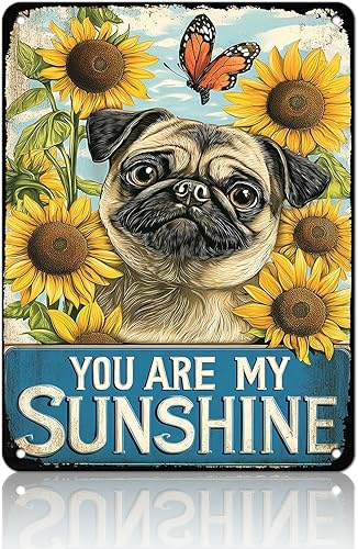 Miniatura 20 de Póster de metal retro con texto en inglés «You Are My Sunshine» de metal con texto en inglés «You Are My Sunshine» («You Are My Sunshine») Pug Eres