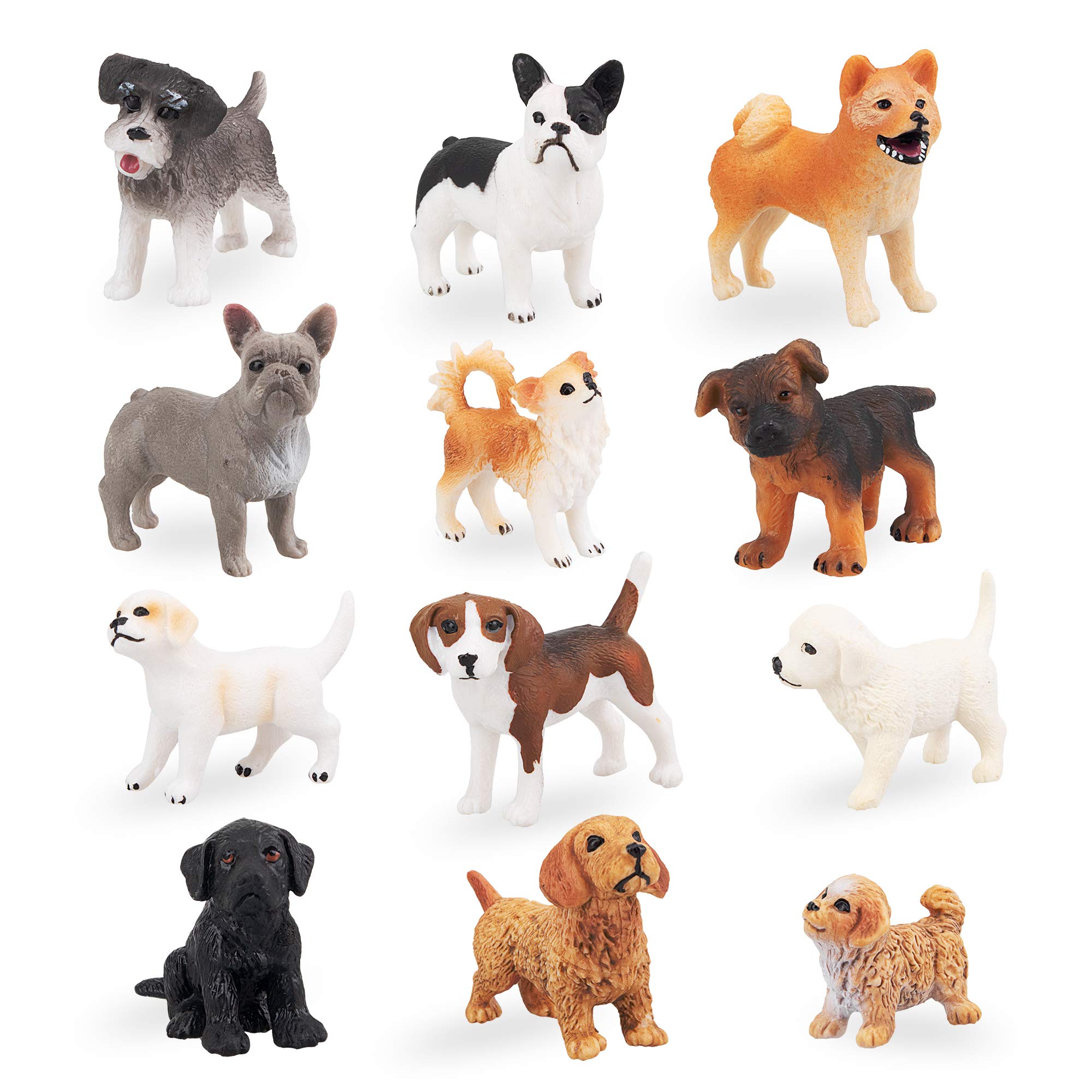 mini plastic dog figurines