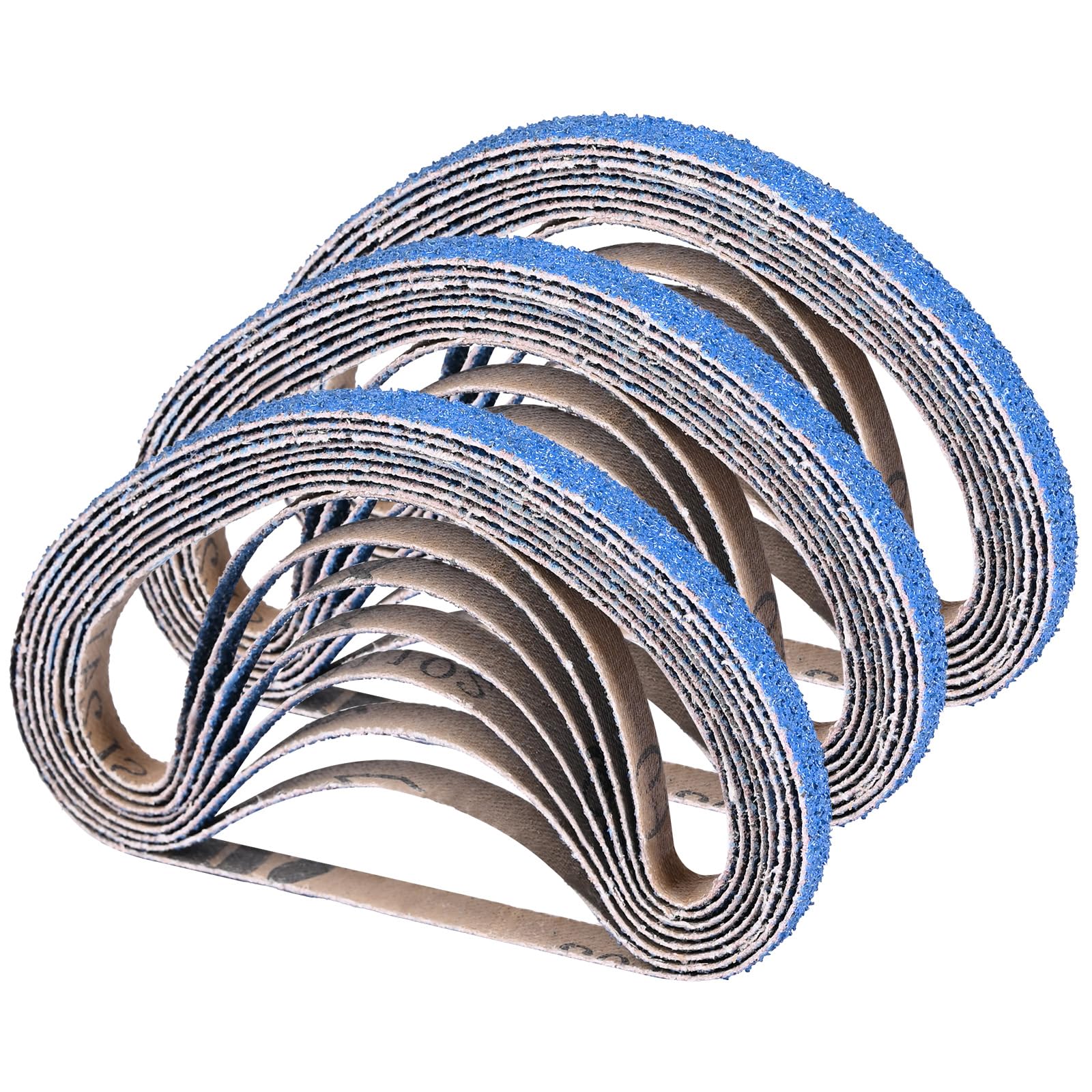 Shineboc Sanding Belt 10 x 330 mm, 30PCS Sander Belts 60 Grit for Polishing Metal Wood