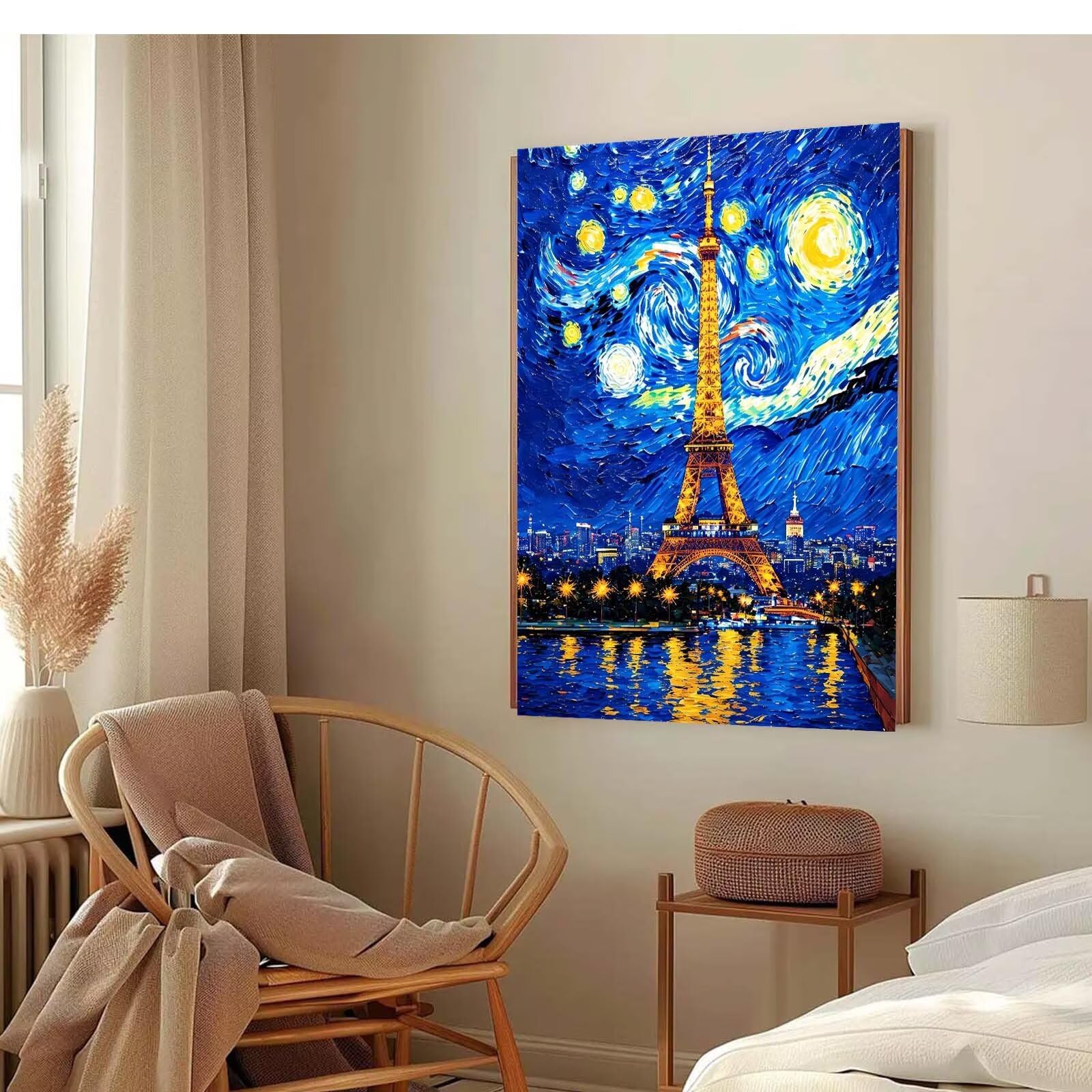 Ciel étoilé Peinture Numero Adulte, Avec Pinceau Acrylique 60x80cm j0-401 | Peinture par Numero Tour Eiffel, Activité Manuelle Adulte Débutants, Tableau Decoration Murale, Cadeau Femme, Sans Cadre