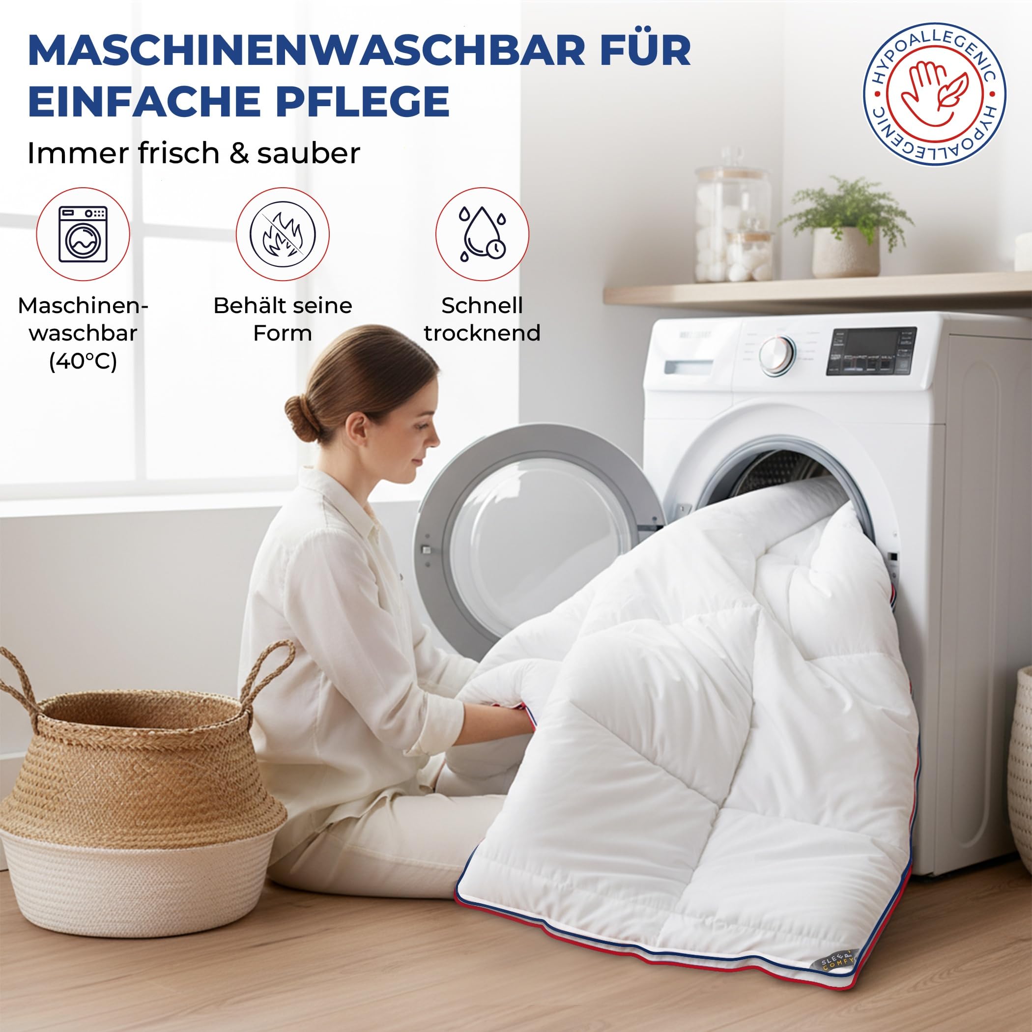 SLEEP COMFY Luxus 4-Jahreszeiten Warme Große Bettdecke 240x220 Steppdecke mit 2 Kombinierbaren Teilen, Ganzjahresdecke für Sommer und Winter Winterdecke für 2 Personen, Winterbettdecken, Schlafdecke