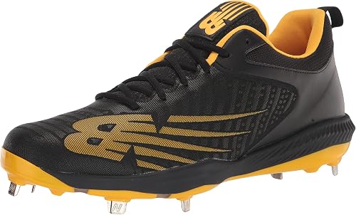 New Balance Men's FuelCell 4040 V6 Metal Baseball Shoe, Black/Yellow, 15 M US