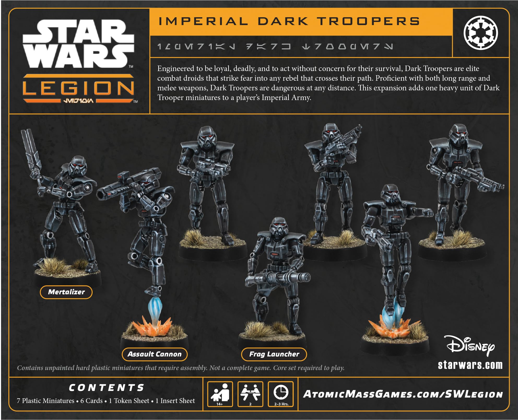 Atomic Mass Games | Star Wars Legion Dark Troopers Expansion | Espansione Di Unità, Compatibile Con Star Wars Legion, Unità Di Supporto Pesante, Doppia Attivazione | 2 Giocatori | 90 Min