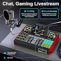 Vista 5 de Paquete de equipo de podcast con micrófono de condensador de 3.5 mm para transmisión en vivo, canto y juegos en PC/teléfono, paquete de micrófono