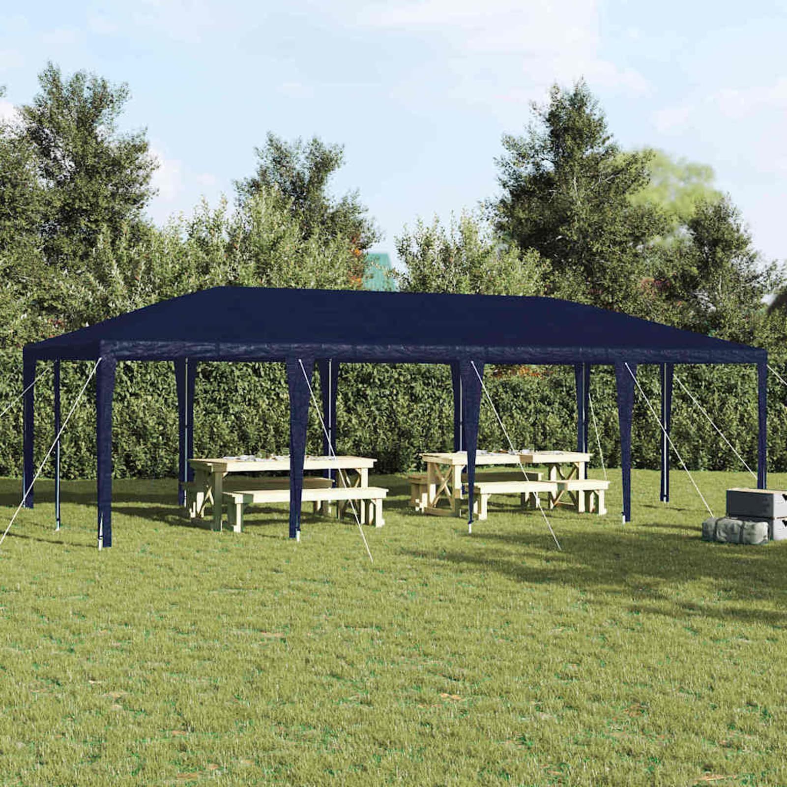 Homgoday Tenda Party Blu e Bianco 800 x 400 x 266 cm