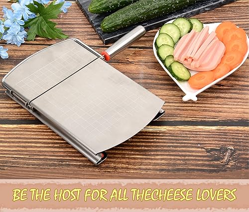 Miniatura 5 de Cortador de queso de acero inoxidable, cortador de queso multiusos con cuchillas para bloque de mantequilla de queso, verduras, salchichas, hierbas