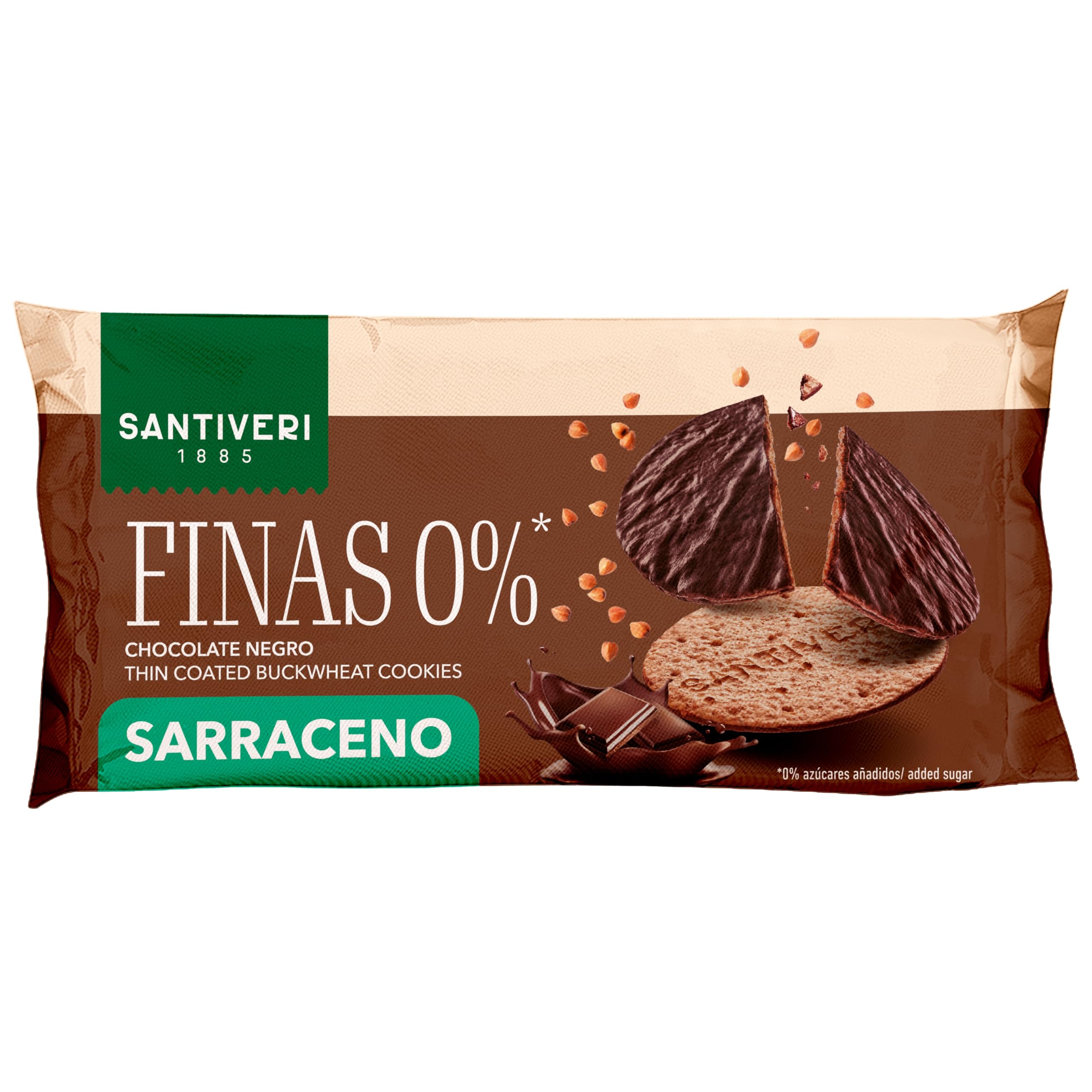 SANTIVERI Galletas Finas 0% Sarraceno y Chocolate Negro