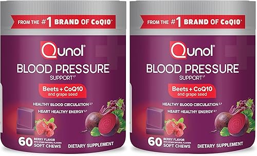 Miniatura 8 de Qunol Beets - Masticables para apoyar la presión arterial, remolacha 3 en 1 + CoQ10 + extracto de semilla de uva, apoya la circulación sanguínea