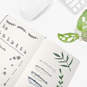 STATIONERY ISLAND A5 Squared Notebook, Graph Paper with 120gsm Premium Thick Paper, 180 Pages Hardback Grid Note book for Planning, Diary, Study, Blueberry