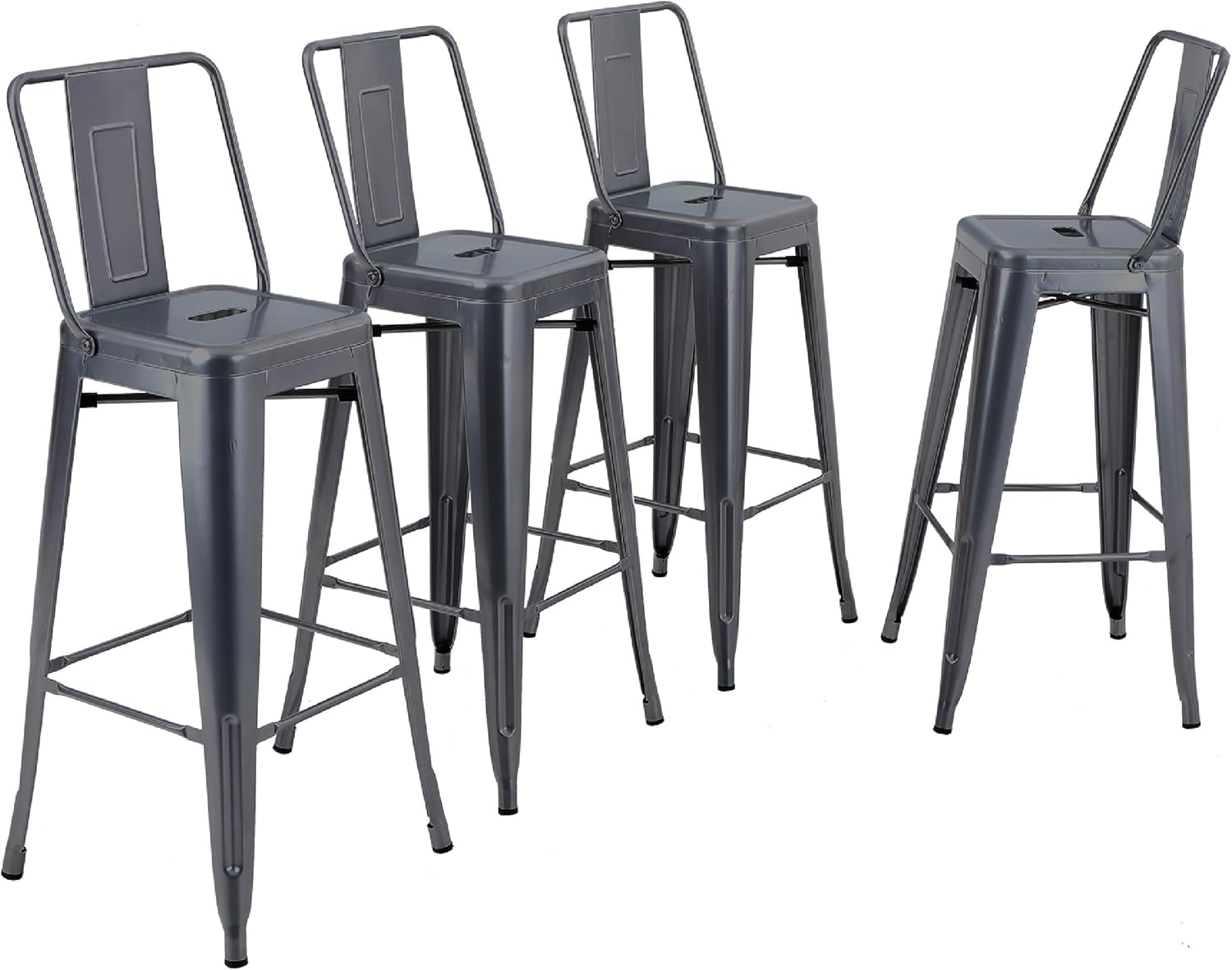 Amazoncom Alpha Home Metal Bar Stool Patio Stool 30 Inches Counter Height Stools Set Of 4 With Low Back Bar Chair For Indoor Outdoor Kitchen Weight Capacity 350 Lb