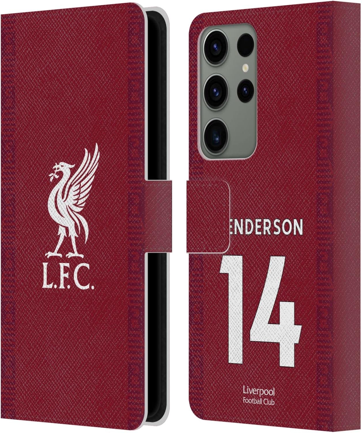 Head Case Designs Officially Licensed Liverpool Football Club Jordan Henderson 2022/23 Players Home Kit Leather Wallet Case Compatible with Samsung Galaxy S23 Ultra 5G