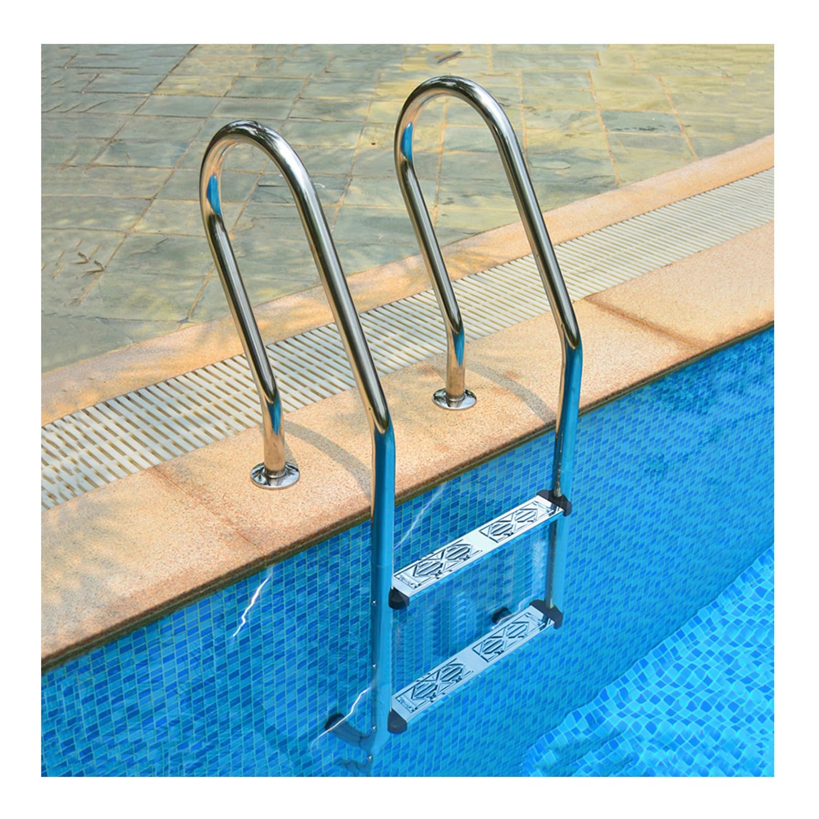 TYYCKJ Pool Ladder, 304 Stainless Steel Pool Climbing Equipment with Handrails, Suitable for Spas, Swimming Pools, and Bathrooms(2 steps)