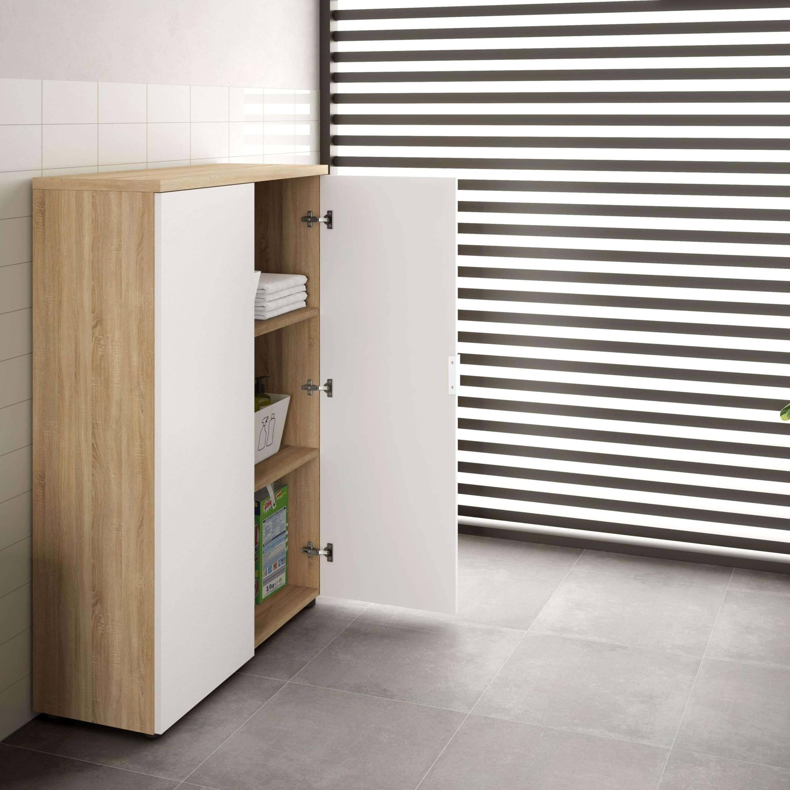 13Casa Livia B02 Mobile Multiuso, Melamina, 80 x 33 x 119 cm