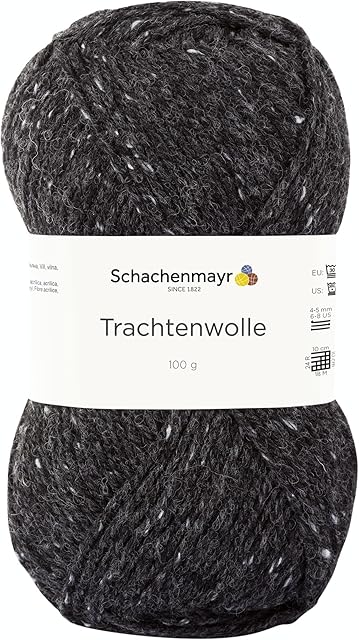 Schachenmayr Trachtenwolle, 100G Anthrazit Mel Handknitting Yarns