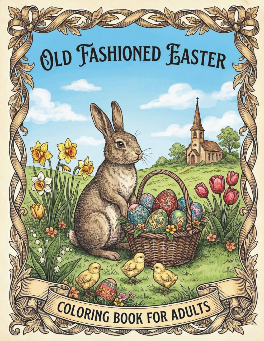 Old Fashioned Easter Coloring Book for Adults: Vintage Coloring Book featuring Calming and Mindful Easter Designs for Stress and Anxiety Relief