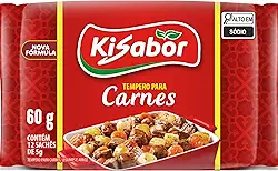 KiSabor, Tempero para Carnes, 12 Sachês de 5 Gramas