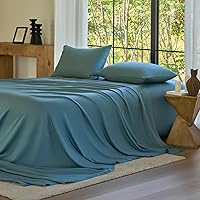 Vista 24 de Sijo AiryWeight Juego de sábanas Tencel, 100% Lyocell derivado de eucalipto, extremadamente suave, ganador de las mejores sábanas de enfriamiento