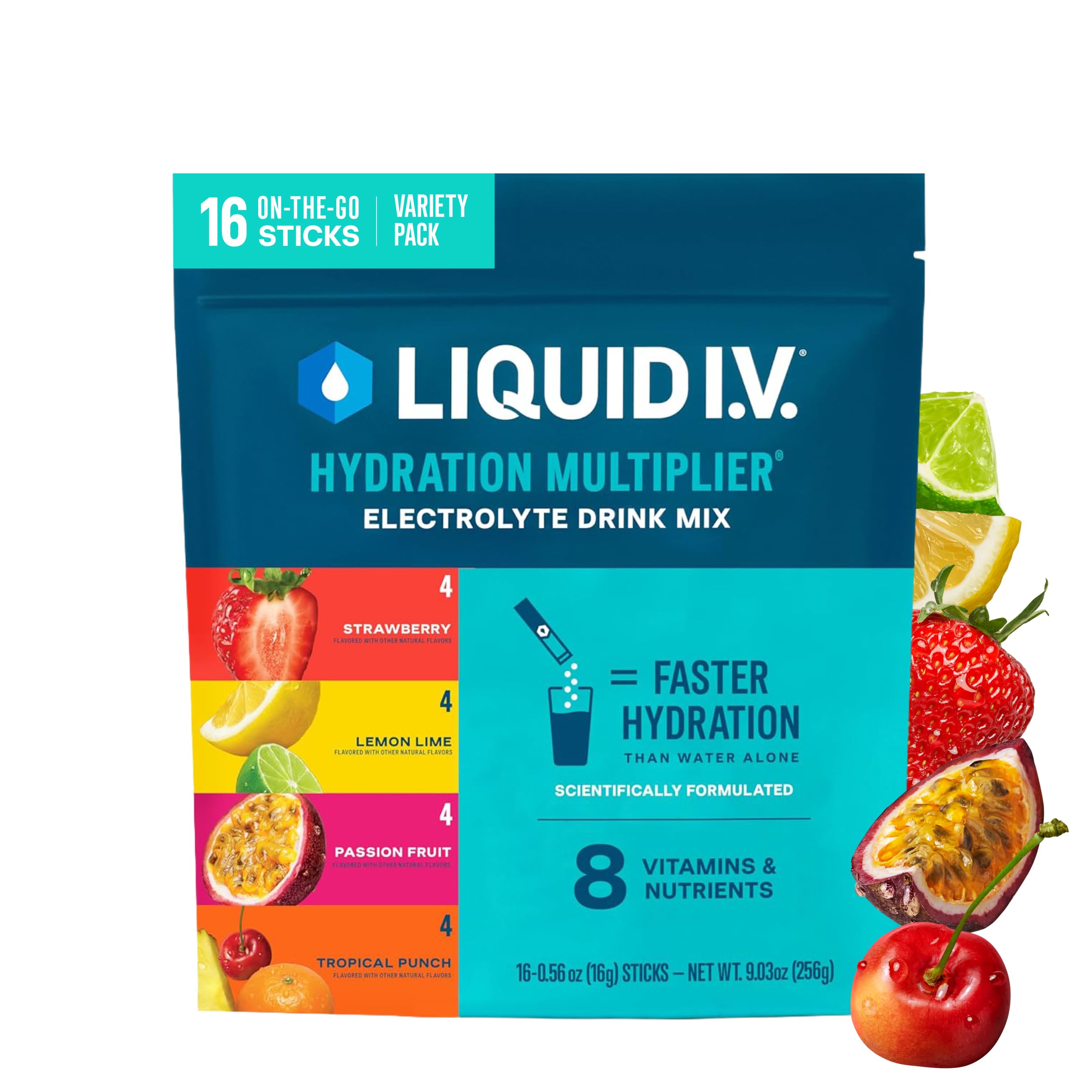 Liquid I.V. Electrolyte Powder, Signature Variety Pack, 16 Count