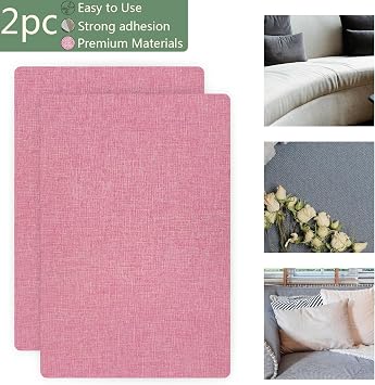 Pink Canvas Repair Patch, 2 Pcs Self Adhesive Linen Fabric Repair Patches for Sofas, 812 Inch Coarse Linen Repair Patch for Couch, Furniture, Car Seats, Office Chair, Clothing, Jackets