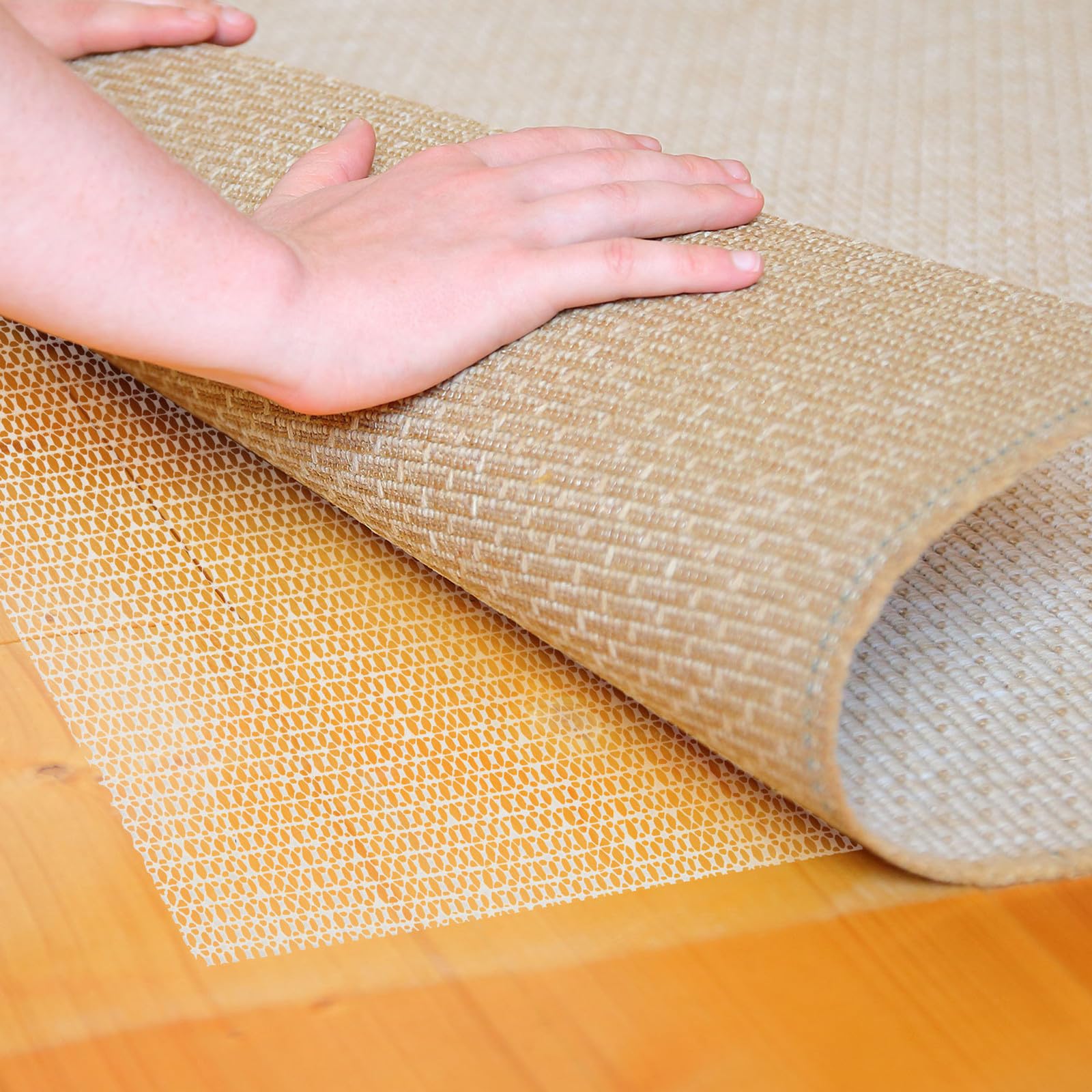 PVC Antirutschmatte für Teppiche und Matratzen 2 Stück Beige rutschfeste Unterlage für Kinderzimmer und Fliesen Vielseitige Stabilität und Polsterung