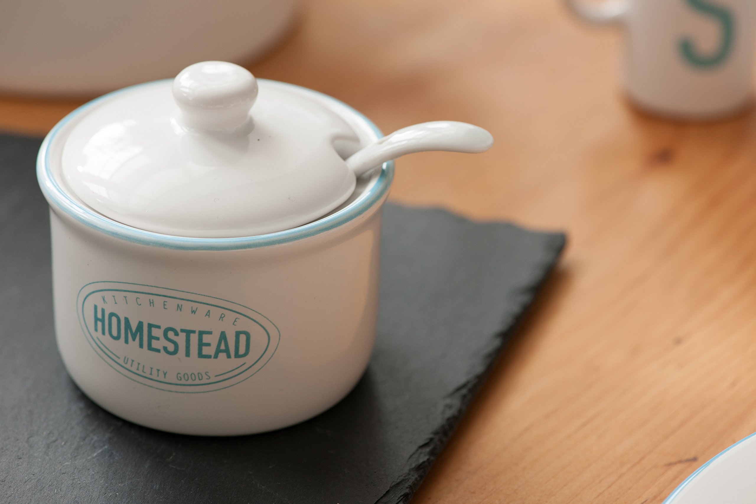 Premier Housewares Homestead Sugar Pot, White, 130 ml, Set of 2, 8 x 8 x 8 cm - Image 2