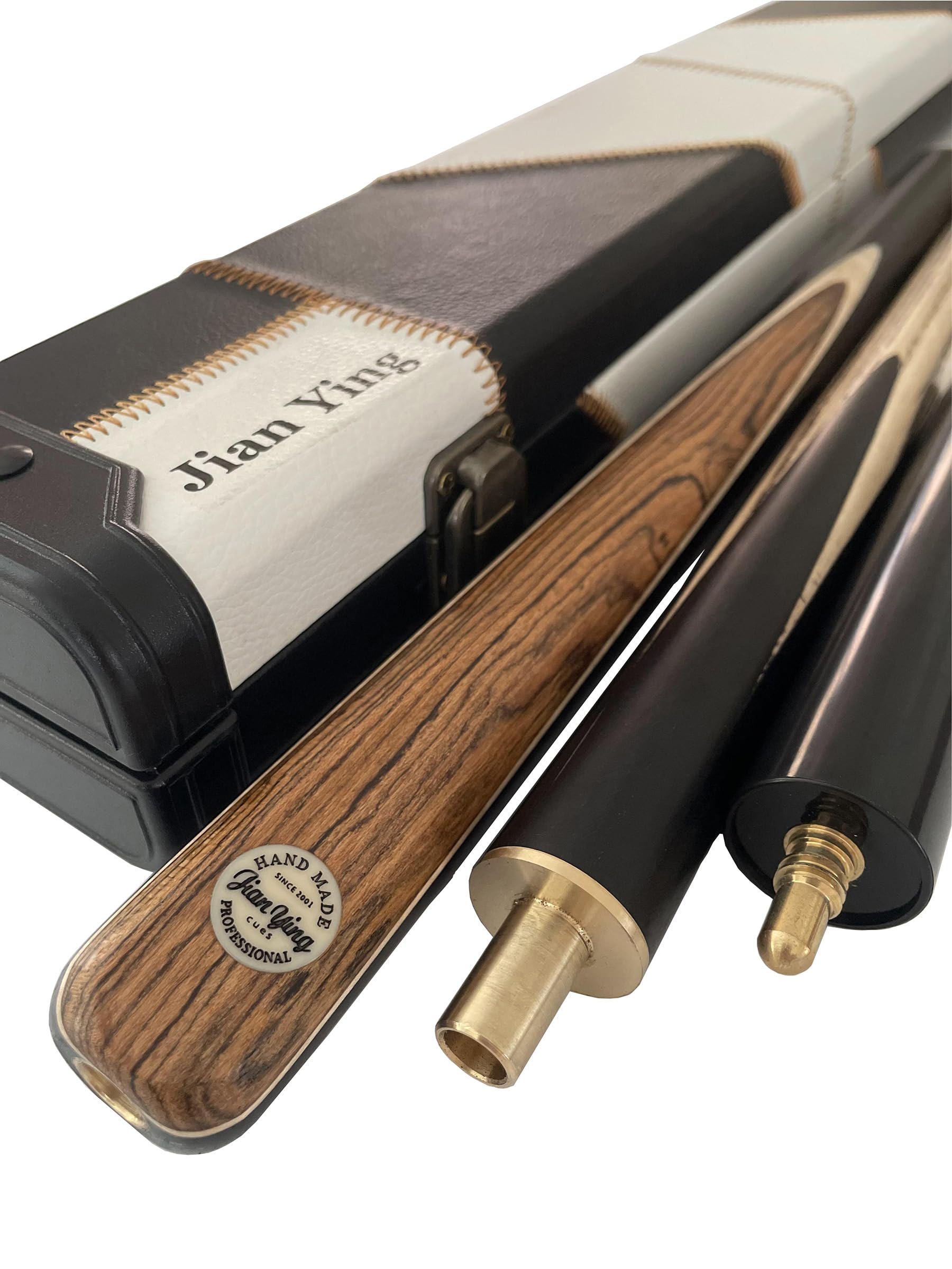 57" 3/4 Jointed Billiard/Pool/Snooker Cue Set 5 Face-Spliced Ash Shaft with A Leather Cue Case