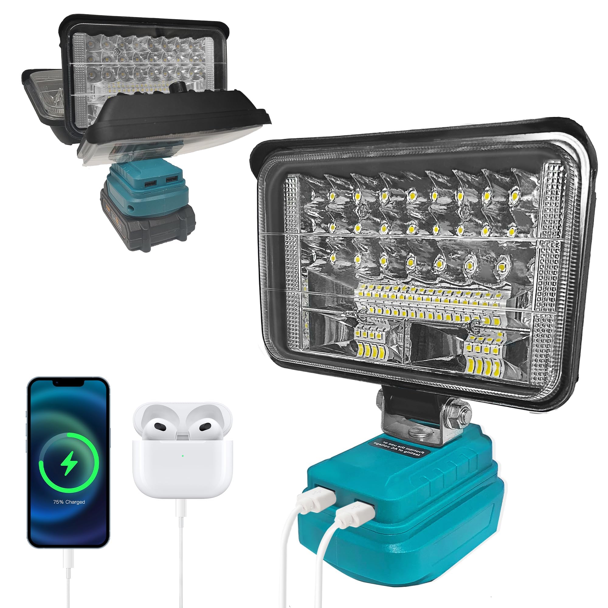 L1NXIXI Akku Lampe für Makita 18V-LXT Akku, 60W 5400LM Akku