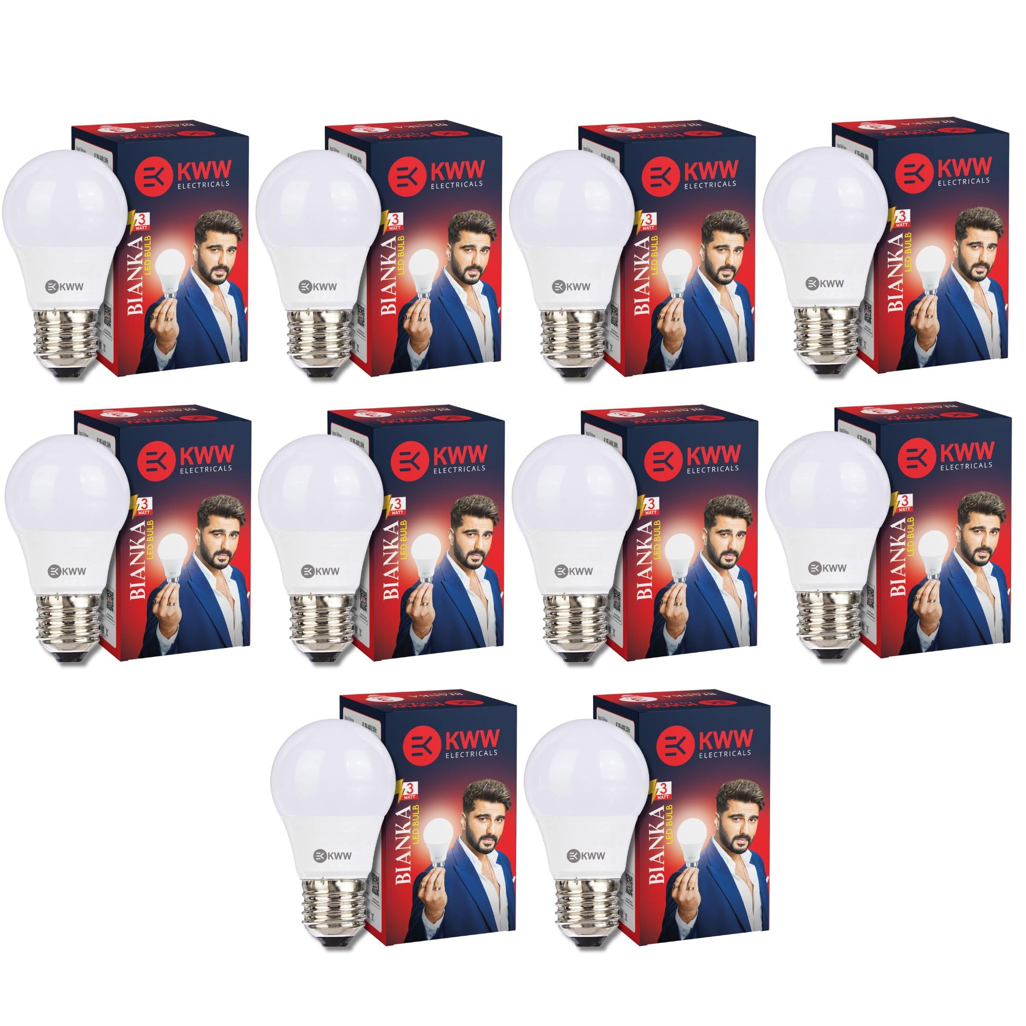 KWW 3W E27 LED Bulb | Energy-Efficient LED Lighting | Low Power Consumption | Low Electricity Bill | LED Bulb for Home, Kitchen, Bathroom, Washroom, Office (White, Pack of 10)-image-36