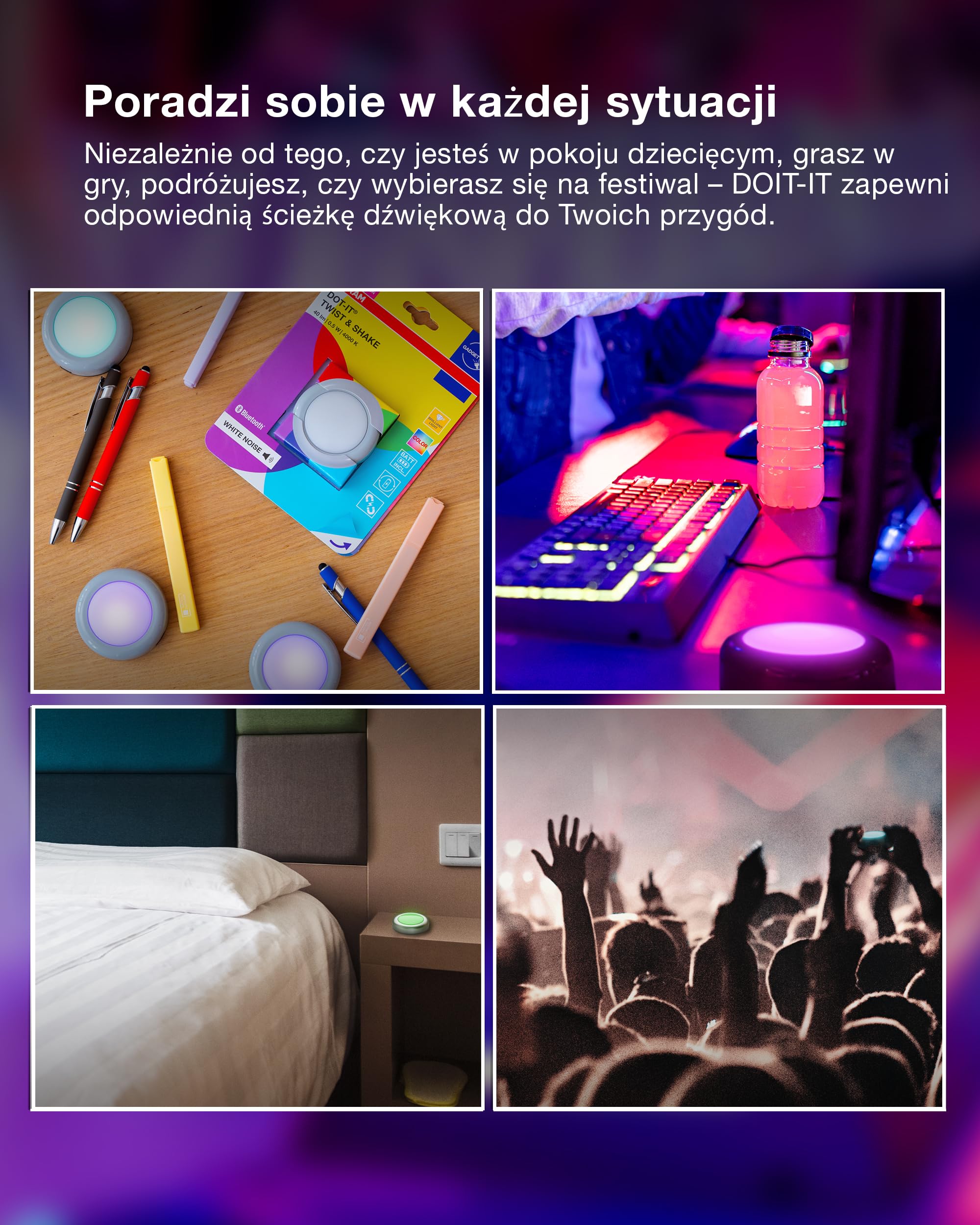 OSRAM SMART+ DOT-IT TWIST & SHAKE, inteligentna przenośna lampka nocna lub dziecięca z 16 milionami kolorów RGB, sterowana przez nacisk i obrót lub aplikację, funkcja snu z dźwiękami otoczenia, 6-pak
