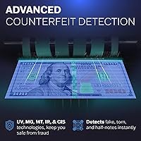 Vista 4 de CARNATION Money Counter Machine – Cash Counting & Mixed Denomination Bill Counter, Portable Currency Detector, Counterfeit Bank Scanner, Dollar