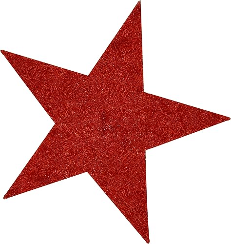 Mantel individual luminoso en forma de estrella, funda lavable, inserto de plumas, para decoración funcional y cómoda del hogar, rojo, 15 x 20