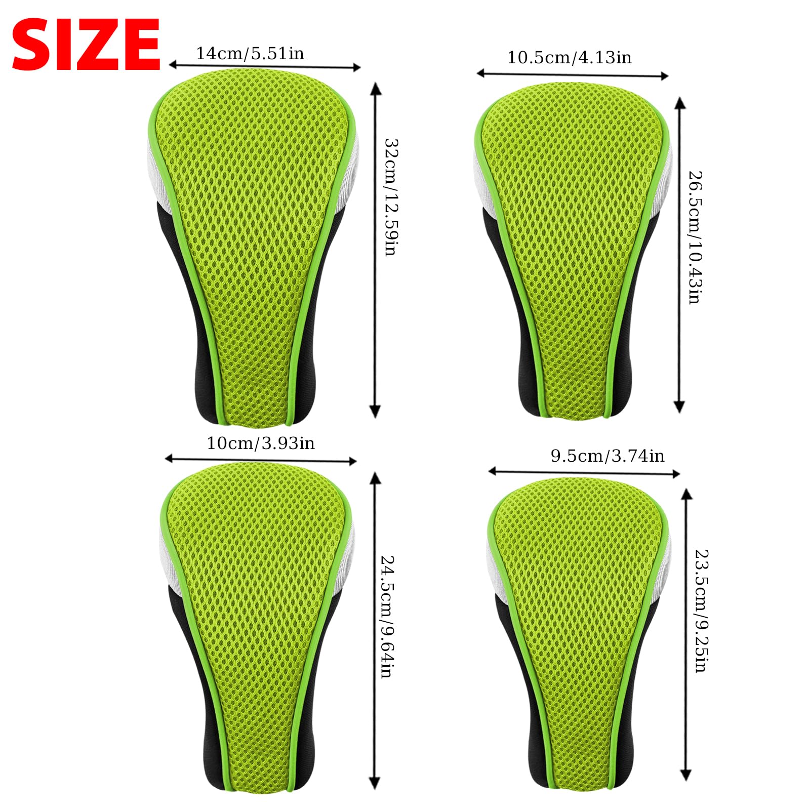 Andux - Cubiertas de Cabeza de Madera para Conductor de Golf, 460 CC, 4 Unidades