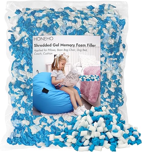 Relleno de Espuma Viscoelástica Triturada de 5 Libras para Puf, Partículas de Gel Añadidas Cómodo y Suave, Muy Adecuado para Rellenar Pufs,