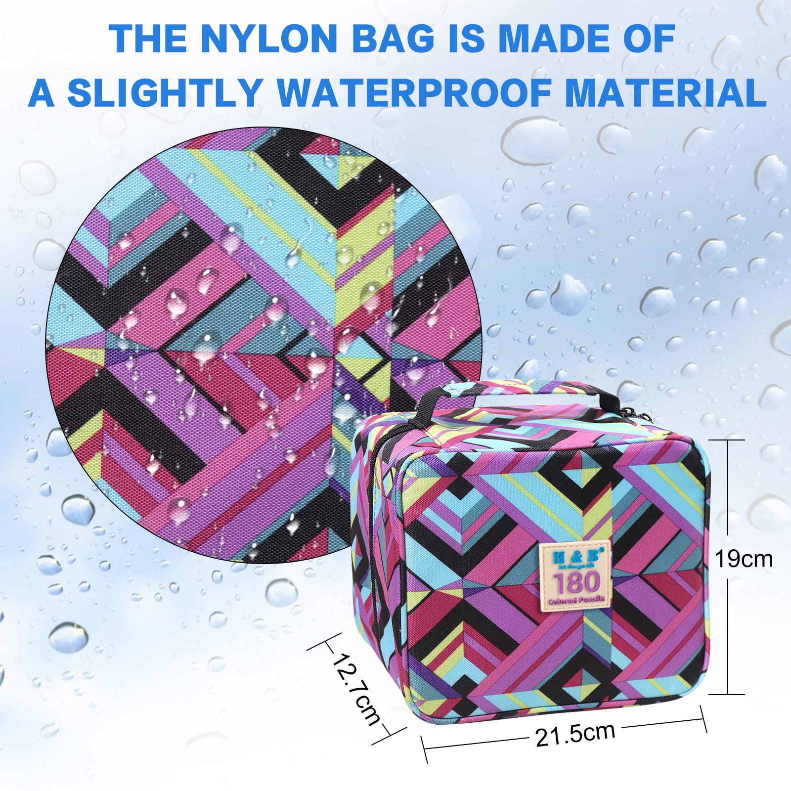 H & B Set di matite colorate a base di olio, 180 pezzi, set di matite colorate professionali con libro da colorare, set artistico per adulti e artisti