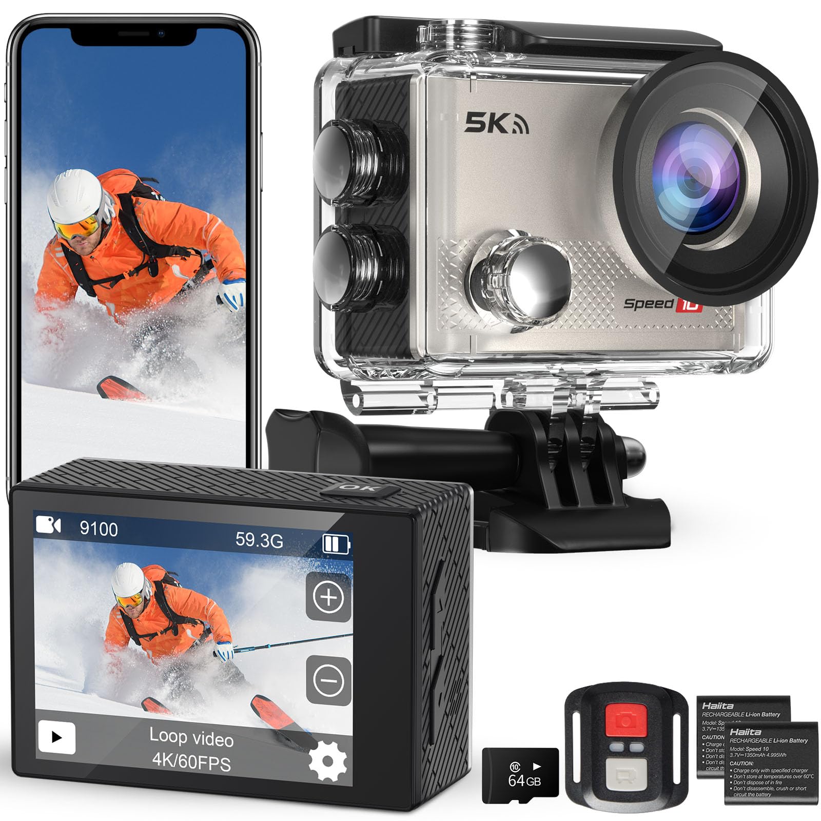 Amazon | Hiicam speed10 アクションカメラ 水中カメラ
