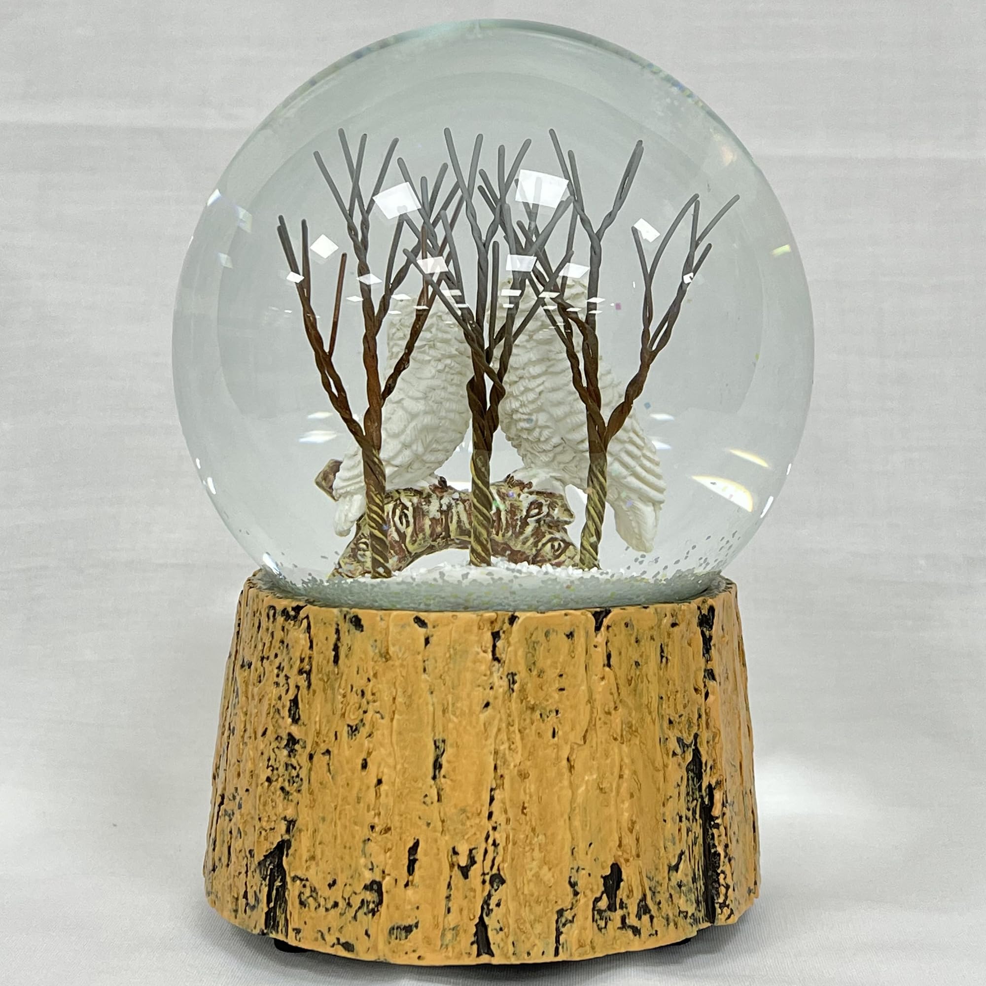 Roman Schneekugel Mit Musik - Eulen Im Winterschnee 15cm Mit Carol Of The Bells