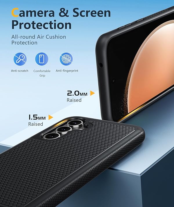 FNTCASE for Samsung Galaxy S23-FE Case: Dual Layer Protective Heavy Duty Cell Phone Cover Rugged Full Body Drop Protection Military Grade Shockproof Phone Case (Black Matte) by FNTCASE - Image 6