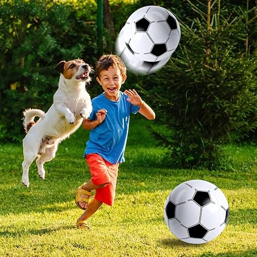Miniatura 5 de FUTUREPLUSX 8 pelotas de fútbol inflables, bolas inflables de 12 pulgadas para niños, pelotas de fútbol de playa para verano, piscina, juego de playa