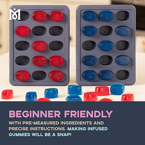 Miniatura 6 de Magical Butter Kit de Mezcla y Molde para Gomitas  Mezcla Normal de Frambuesa Azul y Cereza con Moldes de Silicona de 10 mL y Espátulas  Set Fácil