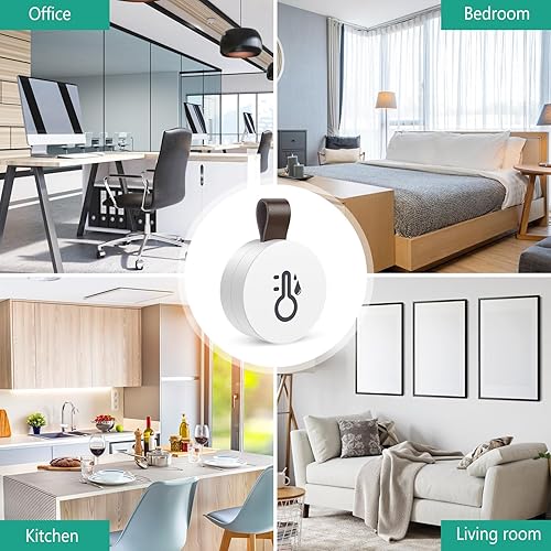 Miniatura 8 de ORIA Termómetro higrómetro inalámbrico, sensor inteligente de temperatura de humedad Bluetooth, mini monitor de temperatura para interiores y