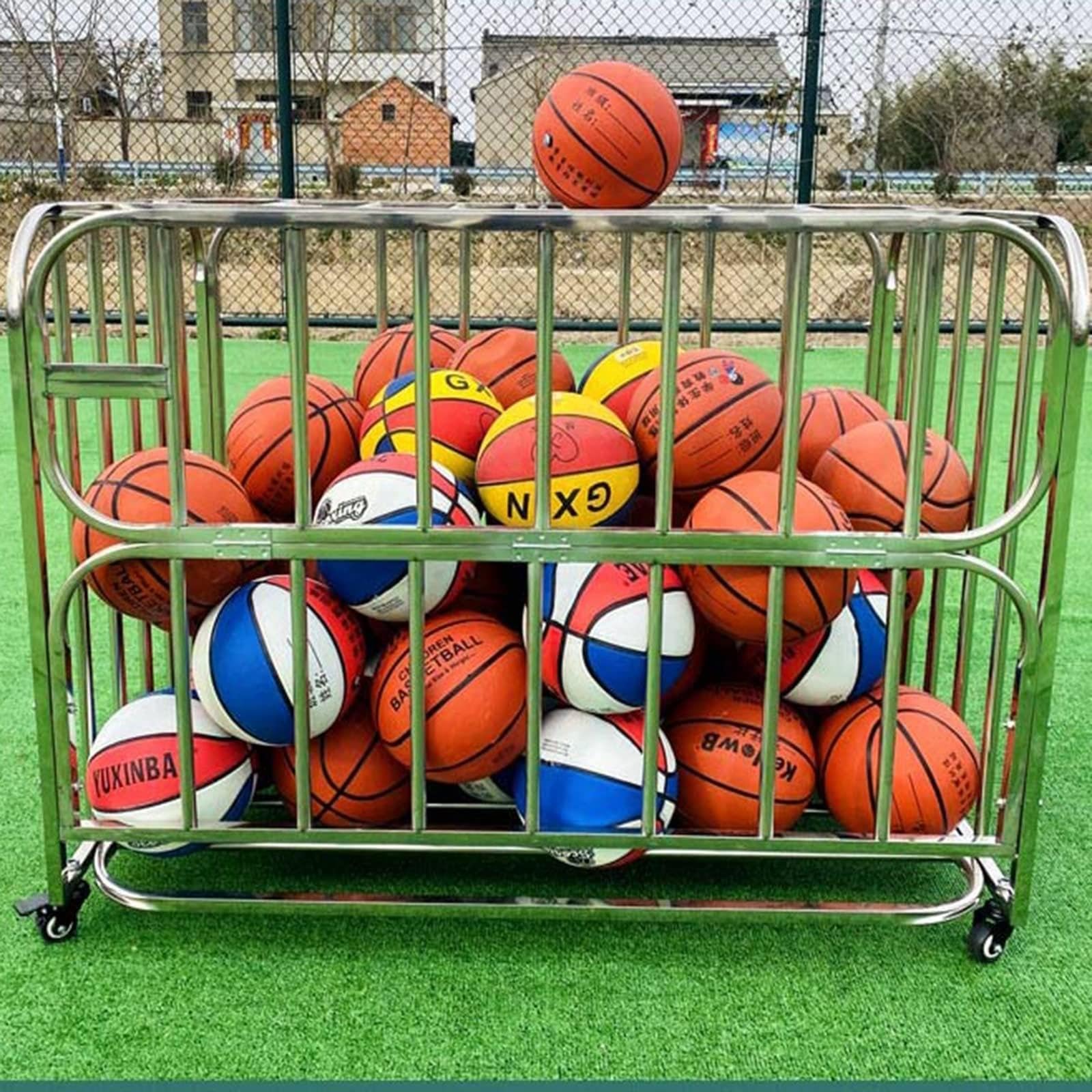 Ballwagen-Garage, Sportgeräte-Organizer, Abschließbarer Sportball-Aufbewahrungswagen, Basketball-Aufbewahrungsbehälter Für Drinnen Und Draußen Für Fitnessstudio, Schule, Verein