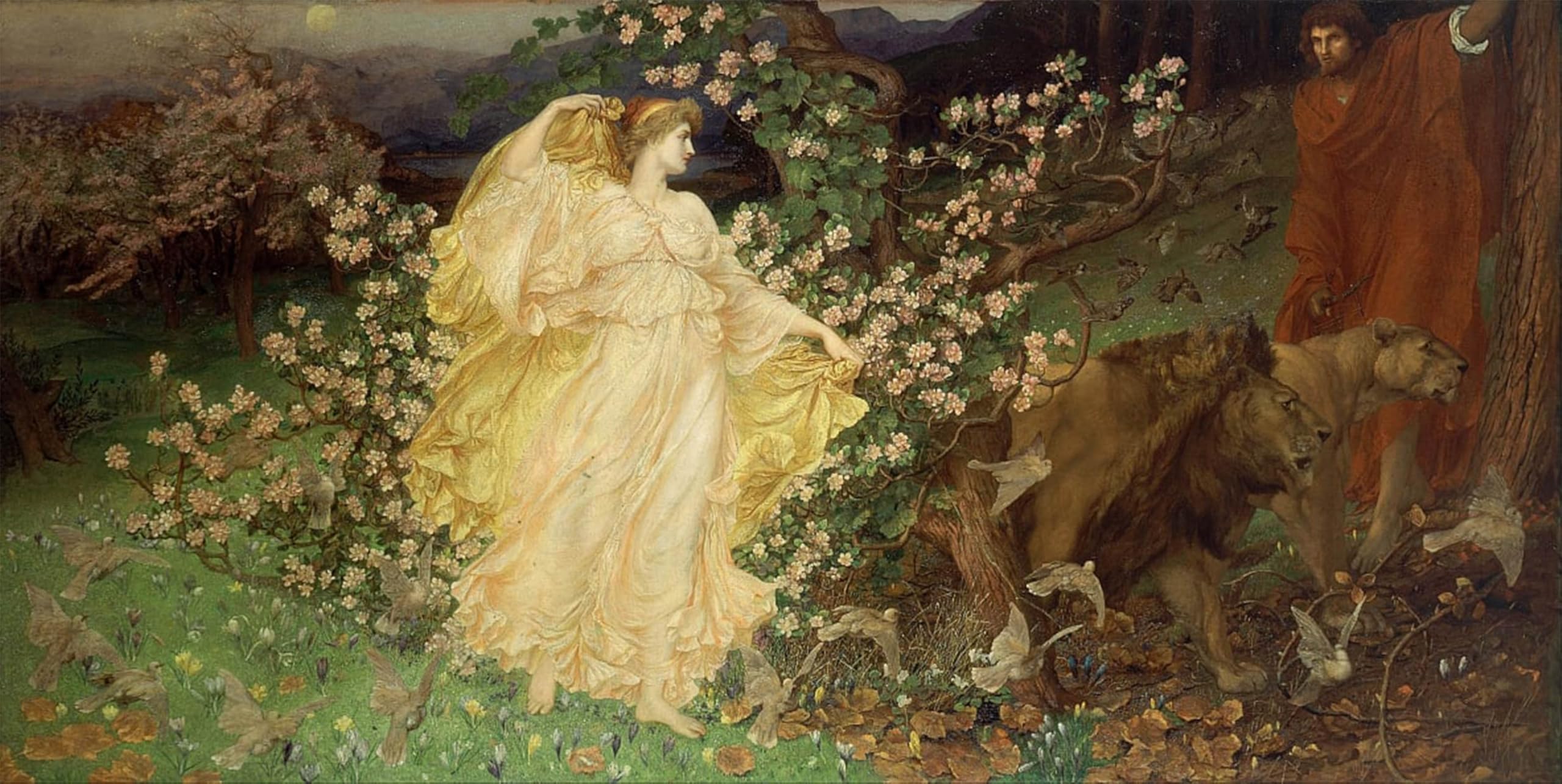 HRJUBWREE Retro Picture Art Painting Wall Poster Venus and Anchises by William Blake Richmond Vintage Art Print for Home Decor 60x90cm