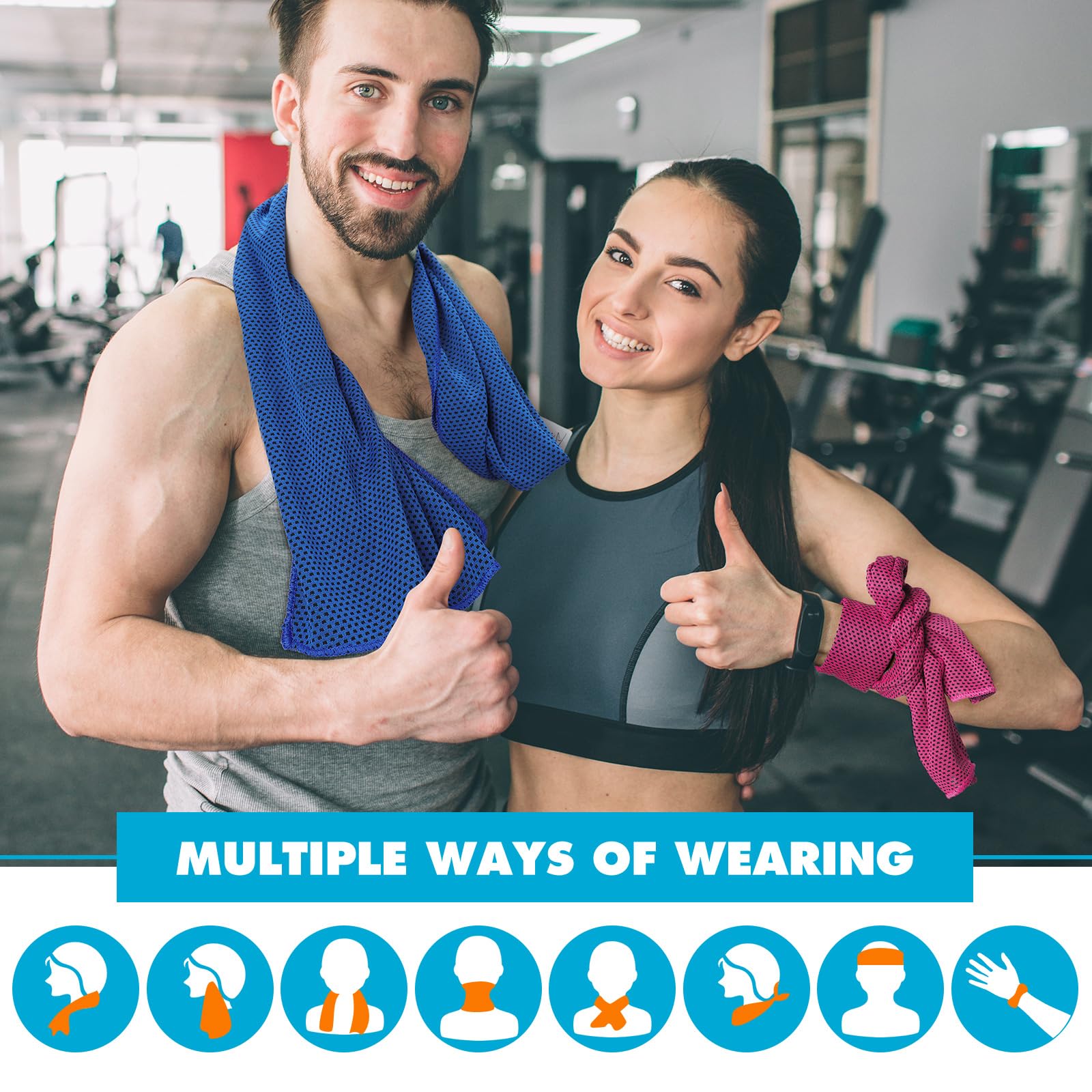 Paquete de 20 toallas de enfriamiento de microfibra, toalla deportiva transpirable, toalla fría con bolsa, toalla húmeda para cuello, hombres y mujeres, se mantiene fresco, yoga, gimnasio, golf,