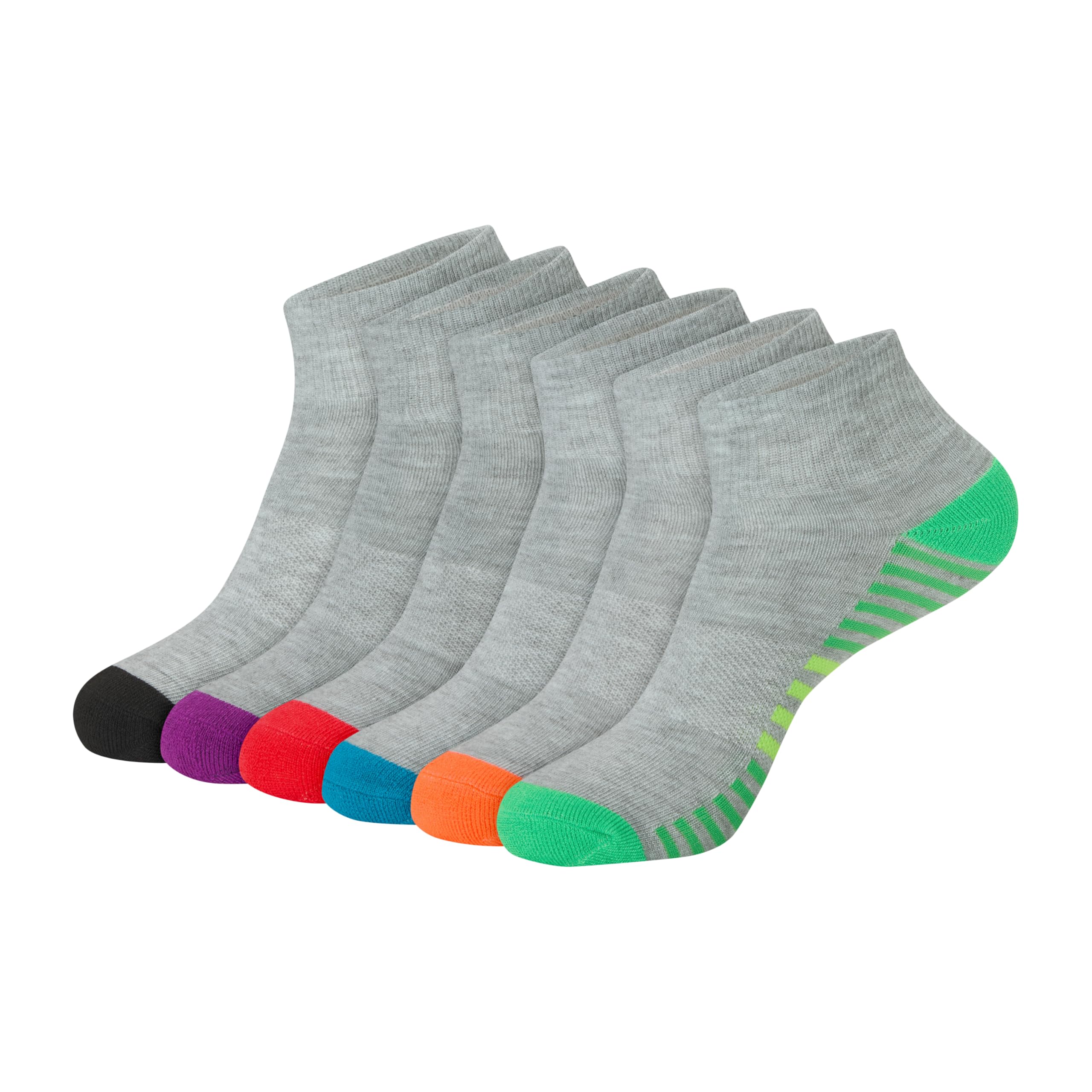 Hanes Women's 6-Pack Sport Cool Comfort Ankle, Grey Heather/Multi/Color Assortment, 5-9