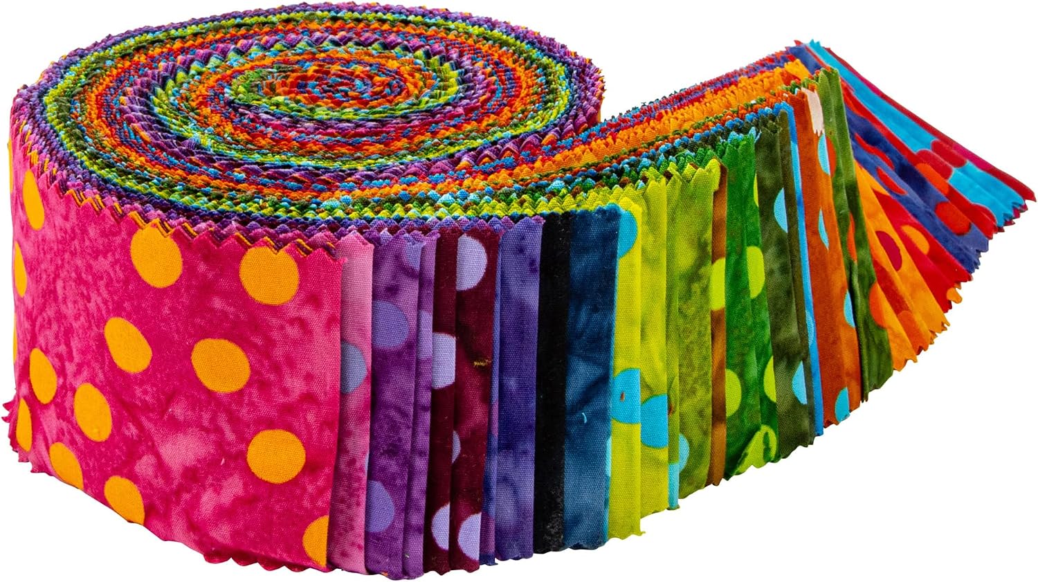 Expressions Batiks Polka Pop Elementals Rolie Polie 40 2.5-inch Strips Riley Blake RP-21401-40