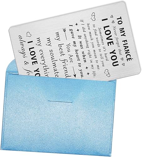 Miniatura 6 de CPLJW Regalos para mi prometido I Love You Future Husband Regalos para cumpleaños, boda, aniversario, tarjeta grabada